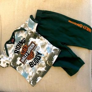 Harley Davidson baby 2 piece outfit - Like new